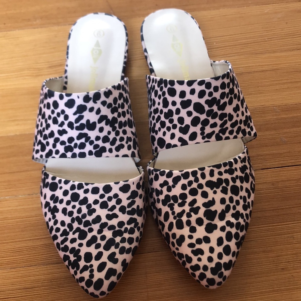 Jolimall cheetah print mules